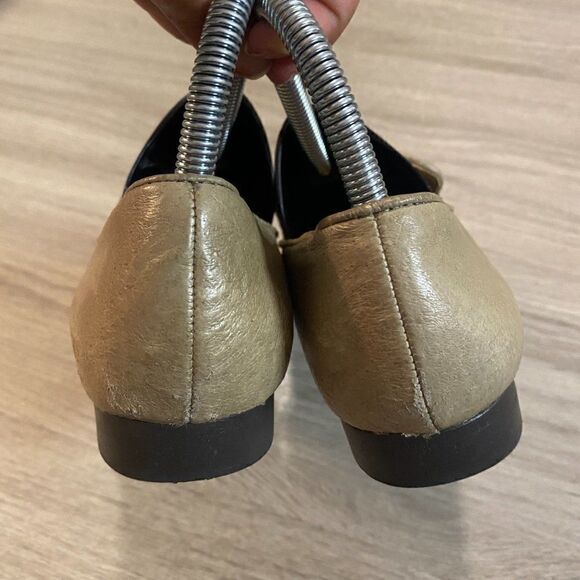 Steve Madden Womens P-Galia Beige Slip On Leather Studded Loafer Shoes Size 6M - Picture 6 of 8